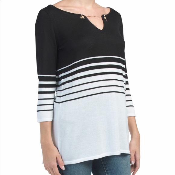 Belldini Striped Sweater Tunic with Chain Size L - Picture 1 of 8